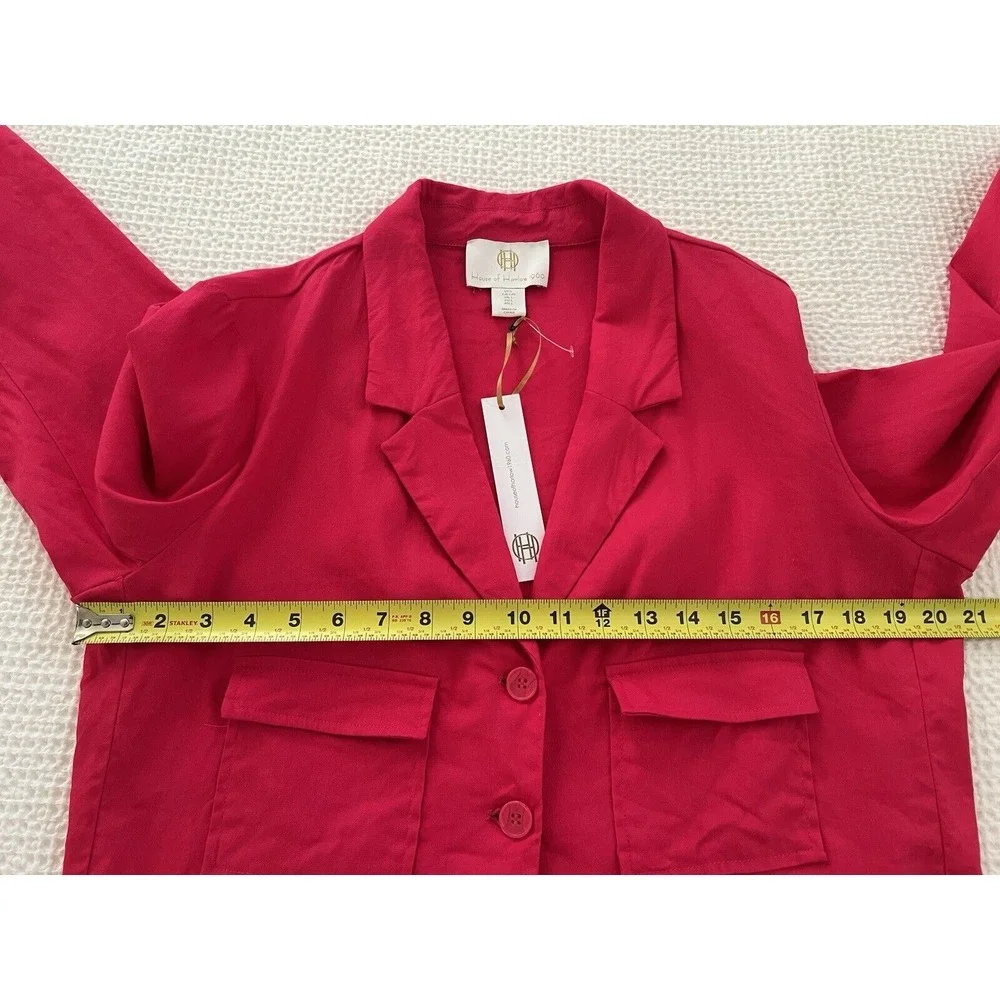 House of Harlow 1960 Vibrant Pink Cropped Spring Summer Blazer‎ & Skirt Set sz L